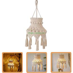 Abat-jour en macramé fait main bohème au design unique, respirant, en tissu uni, pour la décoration intérieure, accessoires de salon, vente chaude au Vietnam - Product Image 3