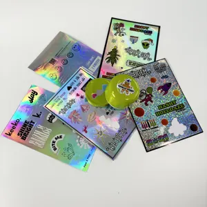 Waterproof Rainbow Effect Holograph Custom Logo Vinyl Stickers Glittering Holographic Decal Holographic Stickers Packing Sheet