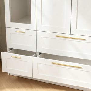 <span class=keywords><strong>Armoire</strong></span> de chambre à coucher en bois blanc RTA (prête à assembler) avec tringle de suspension et étagère pour la décoration intérieure – Fabrication OEM/ODM - Product Image 6