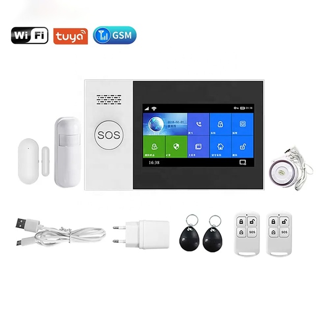 Tuya Smart Home 4.3 Inch Touch Screen Burglar Alarm Security System GSM 4G WiFi Wireless 433Mhz ABS Material IP Network
