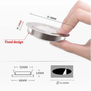 Mini LED-downlight rond eenvoudig ultraslank dimbaar inbouwplafond 3W spotlight kast vitrine boot binnenverlichting 12V / 24V - Product Image 3