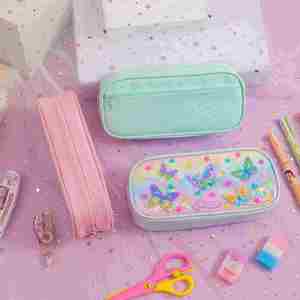 Premium Oxford Cloth Stationery Supplies Cute Christmas Birthday <b>Gifts</b> <b>Pink</b> Kids Girls Pencil Case - Product Image 5