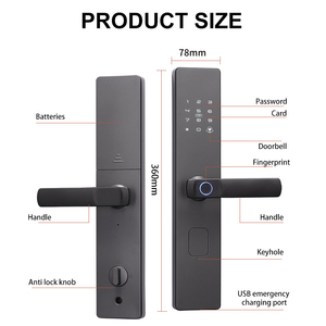 Tuya Smart Lock Modes de déverrouillage spécifiques à l'utilisateur contrôlés par l'application Famille/Nounou/Locataire Compatible en alliage de zinc Capacité d'empreintes digitales 200 - Product Image 4