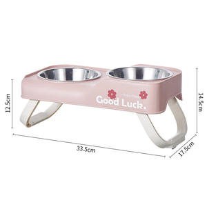 Tigela Elevada Dobrável 2 em 1 de Aço Inoxidável com Suporte para Cães e Gatos, Recipiente para Água e Comida - Product Image 4