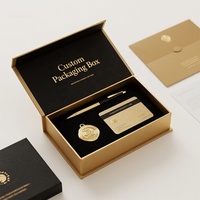 Boîte magnétique personnalisée et emballage de boîte cadeau recyclable avec boîte en papier PR noir haut de gamme