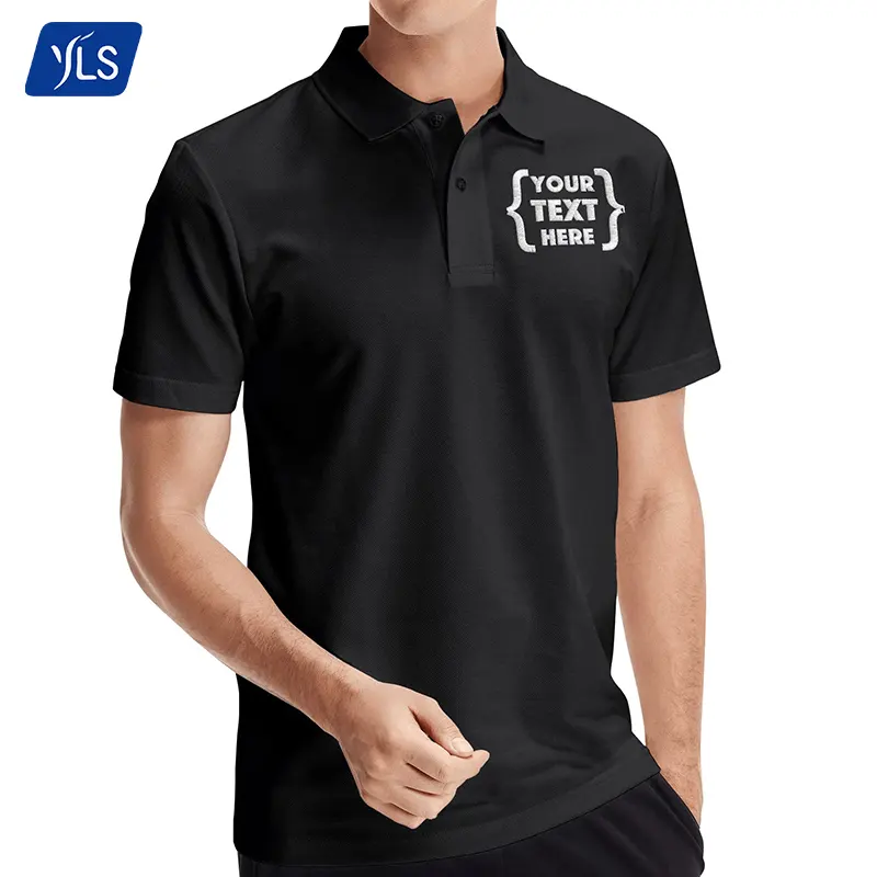 YLS 230G कस्टम लोगो कशीदाकारी जर्सी पोलो शर्ट सूखी मिश्रण प्रिंट अपनी कंपनी के लोगो खेल पोलो शर्ट टी शर्ट के लिए पोलो पुरुषों