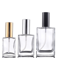 Bouteille pour parfum, flacon de 30ml, 50ml, Offre Spéciale ml, rectangle, transparent, avec capuchon de pompe en aluminium, 100 pièces