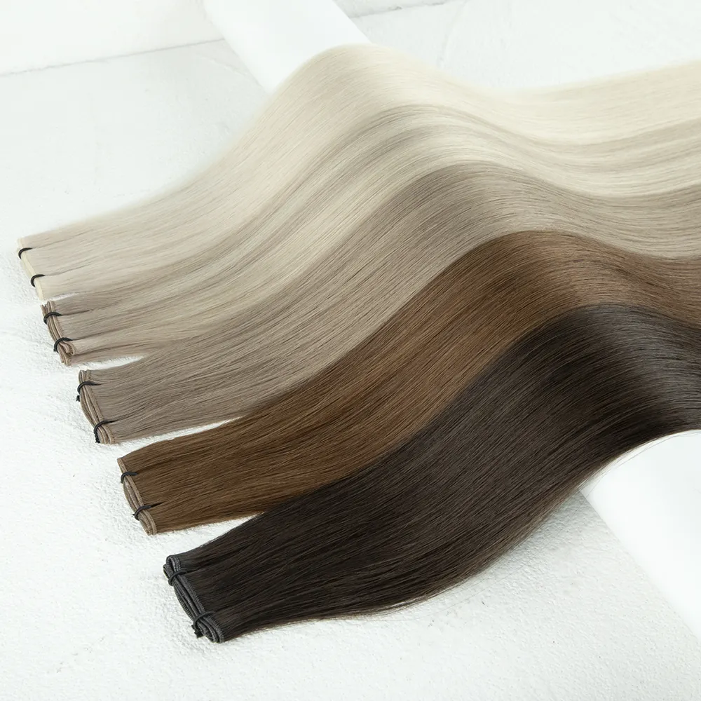 LeShine New Design Genius Weft Hair Raw 100% Cuticle Aligned Human Hair Extensions 10a Grade Brazilian Hair