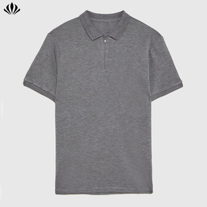 <span class=keywords><strong>Polo</strong></span> reciclado 100% Lyocell con logotipo personalizado en gris <span class=keywords><strong>Polo</strong></span> de manga corta de punto para hombre con cuello con cremallera <span class=keywords><strong>Polo</strong></span> en blanco transpirable - Product Image 6