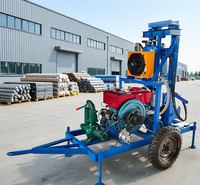 Foreuse de puits d'eau de petite taille de 150 m de profondeur avec trou de 300 mm, démarrage électrique et conception portable pour utilisation en ranch