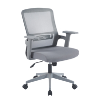 Chaise de bureau ergonomique moderne et confortable avec dossier en maille, assise rembourrée en tissu, pivotante et réglable en hauteur