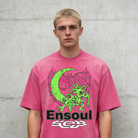 Vintage-Stil Sonnengebleichtes Streetwear Kurzarm-Shirt Anpassbarer Digitaldruck Grafik Umweltfreundlich Atmungsaktiv