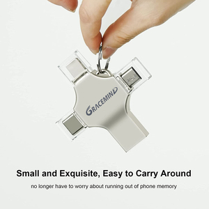 Gracemind <span class=keywords><strong>4</strong></span> In 1 Usb <span class=keywords><strong>Flash</strong></span> Drive Externe Usb Schijf Voor Mobiele Telefoon Tablet <span class=keywords><strong>Computer</strong></span> Met <span class=keywords><strong>4</strong></span> Poorten & Usb 3.0 USB-C/Micro Usb - Product Image 3