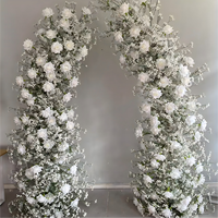 F-HFA021 Ensemble floral en soie artificielle pour arche en forme de corne de taureau, pour vitrines de magasins, décorations de mariage, plantes artificielles modernes