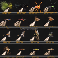 Kit de mouches de pêche à la mouche, boîte à mouches, mouches sèches, nymphes, streamers, couleurs mélangées, 12, 24, 64, 92, 120 pièces/ensemble, leurres en gros pour truite, saumon, black-bass