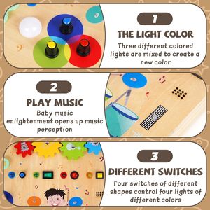 Tableau d'activités Montessori pour tout-petits, jouets sensoriels en bois pour développer la motricité fine, jouet de voyage, plateau d'activités sensorielles - Product Image 2
