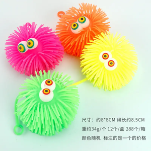 TPR <b>LED</b> Flashing Bouncy <b>Ball</b> Puffer Fish Sensory Fidgeting Toy Children's Luminous Stress Relief Squeeze Toy Creative Gift - Product Image 3