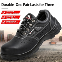 Bottes de travail en cuir respirantes anti-perforation, directement de l'usine, chaussures de sécurité pour ingénieurs, pour chantier de construction