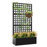 Paravent décoratif extérieur pour jardin, découpé au laser, avec bac à plantes, revêtement poudré, fabrication OEM ODM
