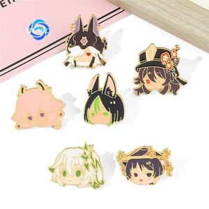 Pin de Esmalte con Figura de Dibujos Animados de Genshin Impact, <span class=keywords><strong>Hu</strong></span> <span class=keywords><strong>Tao</strong></span>, Kaedehara <span class=keywords><strong>Kazuha</strong></span>, para Ropa, Mochila, Accesorios - Product Image 4