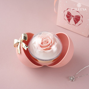 Boîte à bijoux en forme de rose magnétique au style frais de Eternal Flower, nouveau style, fleurs séchées réelles, fleurs décoratives de Noël, plantes - Product Image 1