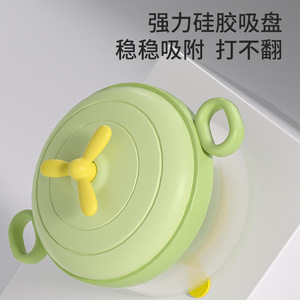 Bol d'alimentation isolé pour bébé en acier inoxydable 316 avec base à ventouse pour nourrissons de 0 à 12 mois vert et rose - Product Image 4