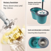 Matériau vert épaissi Tornado Round Mop Squeeze 360 Rotating Spin Lavage mains libres Bon pour le nettoyage domestique