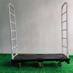 Carro de Plataforma Industrial Ligero de Acero con Seis Ruedas para Almacenamiento en Almacén, Tipo U-Boat, con Capacidad de 400 kg, OEM en Venta - Product Image 1