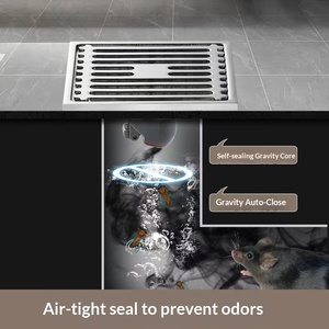 OEM 304 Stainless Steel Anti-Odor Light Luxury Floor Drain Bathroom Square Sewer Dual-Use Device for Washing Machine and Toilet - Product Image 2