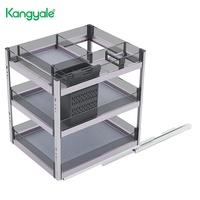 Accessoires de cuisine Kangyale Tiroir à assaisonnement Tiroir à 3 niveaux pour bouteilles de condiments Panier de rangement pour épices