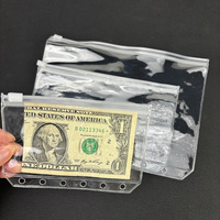 Carpeta económica A6 más vendida, bolsillos, 6 agujeros, cremallera transparente, carpetas archivadoras de PVC, bolsas impermeables para documentos, sobres transparentes para efectivo