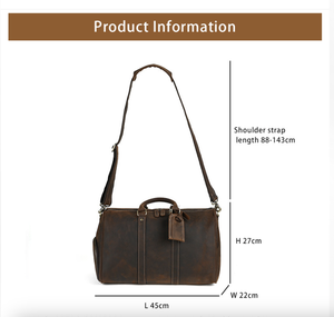 AndoBag Genuine Cow Leather Retro Handbag for <b>Men</b> Man Large Capacity Travel Duffel <b>Shoulder</b> <b>Bag</b> Outdoors Leisure Fitness <b>Bags</b> - Product Image 2