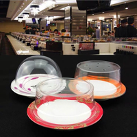 Couverture rotative en plastique PET pour restaurant japonais, couvercle de plat à sushi en mélamine