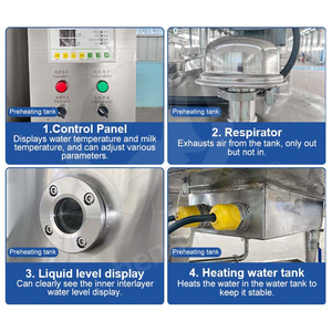 Đại Dương Dê Sữa Quá Trình Nhà Máy Sữa Chua Làm Máy Pasteurizer Sữa Chua Dây Chuyền Sản Xuất - Product Image 3