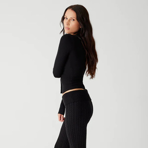 JULISSA MO เสื้อคาร์ดิแกนถักสำหรับผู้หญิงทรงเข้ารูปแขนยาวแบบครอปท็อปติดกระดุมด้านหน้าสำหรับฤดูหนาว - Product Image 2