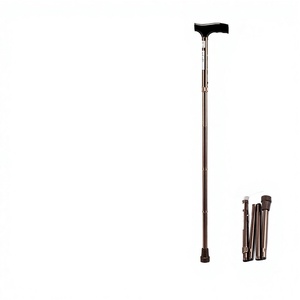 Canne télescopique pliante en alliage d'aluminium, hauteur réglable, antidérapante, pour la randonnée en plein air, équipement de fitness - Product Image 5