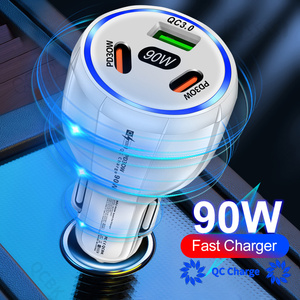 <span class=keywords><strong>Chargeur</strong></span> de voiture USB PD 90W, 3 Ports USB Type C, charge rapide 3.0, adaptateur de téléphone pour <span class=keywords><strong>iPhone</strong></span> 15 <span class=keywords><strong>14</strong></span> Xiaomi Samsung Huawei - Product Image 4