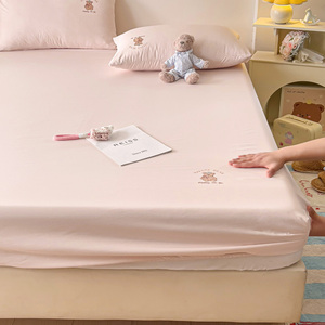 Ice Silk <b>Fitted</b> <b>Sheet</b> Printed Polyester Non-Slip Full Coverage Bed <b>Sheet</b> Summer Home Use - Product Image 3