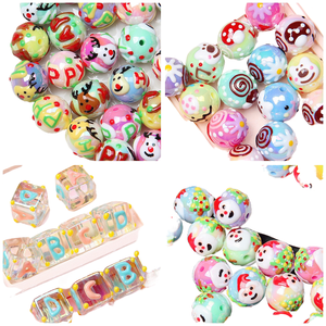 Miaobei <span class=keywords><strong>perles</strong></span> lourdes peintes à la main en <span class=keywords><strong>gros</strong></span> lâche bricolage accessoire bracelet matériel téléphone portable chaîne voiture suspendu a - Product Image 1