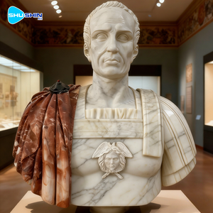 Busto de <span class=keywords><strong>Julius</strong></span> César de Mármol a Tamaño Real |   Estatua de Mármol de Diseño Europeo Hecha a Mano para Uso en Jardines Interiores y Edificios Comerciales - Product Image 6