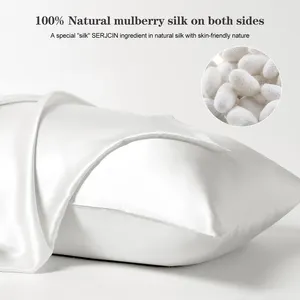 โรงงานขายส่งที่กำหนดเองหรูหราสะดวกสบายซูเปอร์นุ่ม100% หม่อนผ้าไหมปลอกหมอนสำหรับผม - Product Image 2