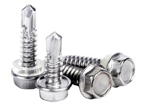 Tornillo <span class=keywords><strong>Autoperforante</strong></span> de Cabeza <span class=keywords><strong>Hexagonal</strong></span> de Acero Inoxidable SUS410 con Arandela de PVC - Product Image 4