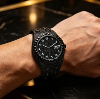 Montre de luxe PRECIOUS DUKE pour homme, design artistique avec chiffres arabes, boîtier et bracelet en alliage, étanche 3 ATM, mouvement à quartz