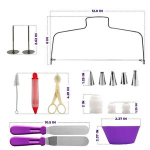 106 pièces outils de décoration de gâteaux grattoirs de plateau tournant embouts de tuyauterie sacs à pâtisserie ensemble de buses - Product Image 5