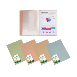 Eco-friendly plastic clear document presentation folder a4/letter size 20 pockets transparent sheet protector display book