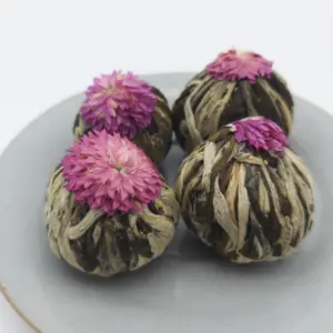Stock Eu standard and flavour handcrafted flowering tea dried jasmine blooming tea balls