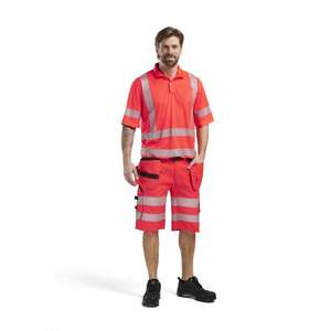 BLAKLADER - 158618115500C54 <b>Hi</b>-<b>Vis</b> <b>shorts</b> with stretch Red - EAN 7330509691410 <b>HI</b>-<b>VIS</b> WORKWEAR - Product Image 3