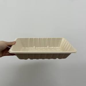 Custom Disposable Compostable Biodegradable Sugarcane Fiber Bagasse Top Seal Map Barrier Packaging <strong>Meat</strong> <strong>Trays</strong> - Product Image 2