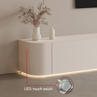 Meuble TV et Table Basse en Bois Massif de Luxe au Design Européen Moderne 2026 avec Éclairage LED