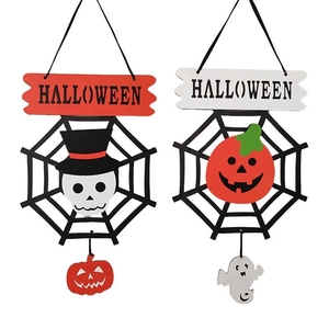 Nouvelles décorations d'Halloween : lanternes suspendues en bois en forme de citrouille et d'araignée, fournitures de fête, idées cadeaux - Product Image 2